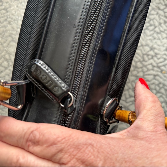 Gucci Black Leather and Nylon Bamboo Bag - Picture 11 of 12
